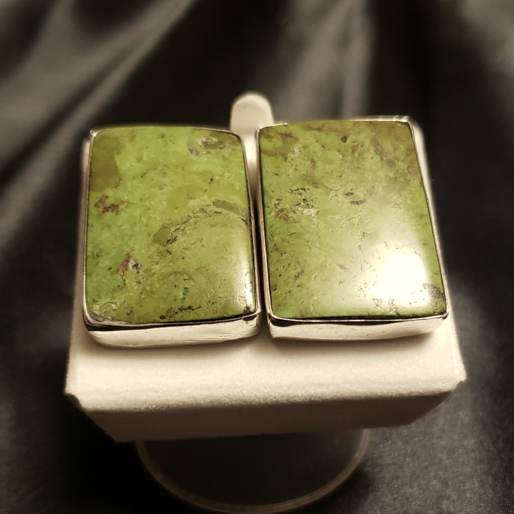 *SALE* Green Turquoise stone clip on earrings